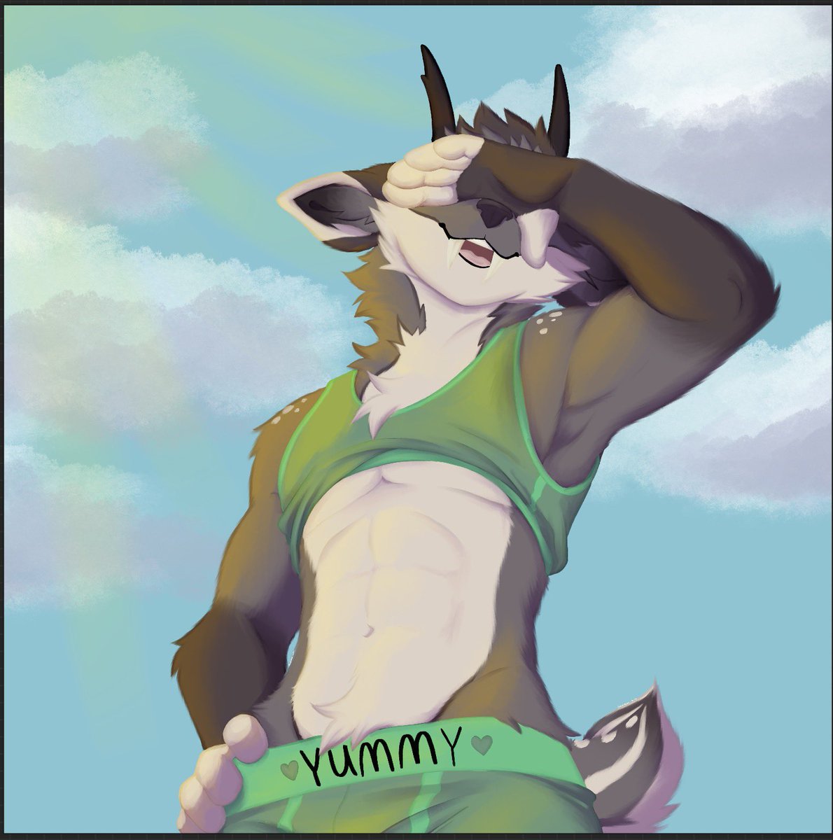 Und3rc0ver_artz's tweet image. Finished comm for @RussianReboot 💚💚
#deer #furry #furryartwork