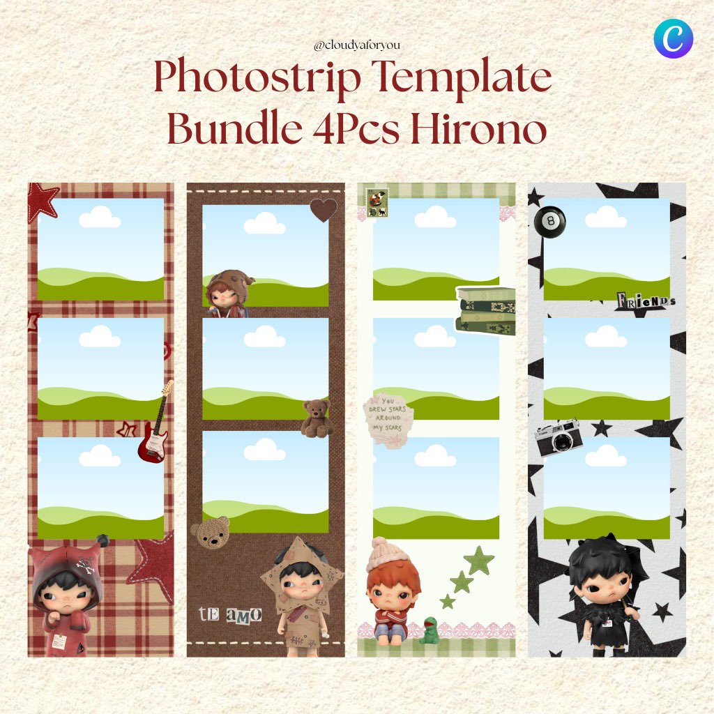 cloudyaforyou's tweet photo. hii guyss, kebetulan aku lagi buka usaha digital kecil”an, aku jual template photostrip ginii hirono themed, only 7k kalian bisa dapet 4 templatee😍. Kalau kalian minat boleh yaa di check di akun aku atau di link inii 👉🏻 https://t.co/mxu8GhWnaI https://t.co/uK3hT0tXmb