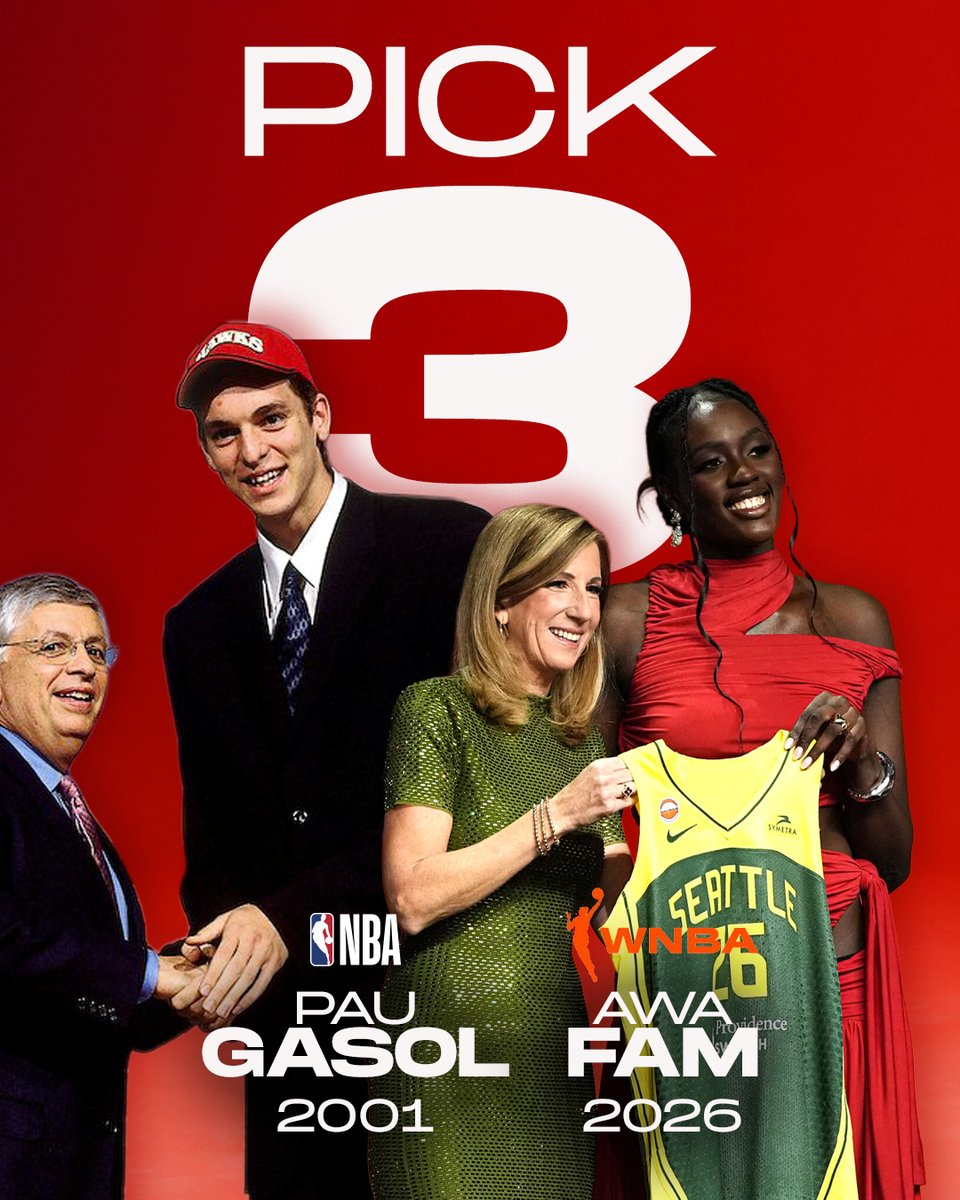 Y 2️⃣5️⃣ años después, #LaFamilia sigue haciendo historia 😎

El pick 3️⃣ de <a href="/awaafaam_/">awa fam</a> en la <a href="/WNBA/">WNBA</a>  iguala la elección de <a href="/paugasol/">Pau Gasol</a> en el draft de la <a href="/NBA/">NBA</a> del 2001‼️

#SomosEquipo
