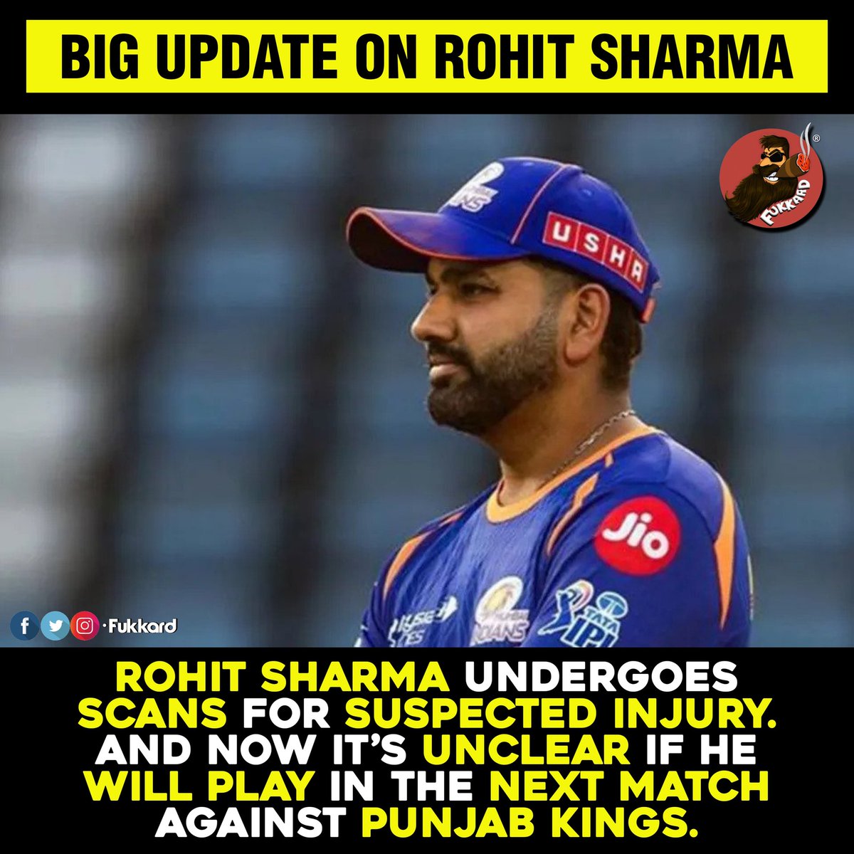 Fukkard's tweet image. Get well Soon #HitMan #RohitSharma 👍