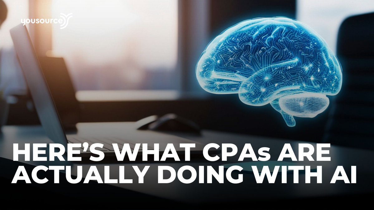 yousourceinc's tweet photo. Tax season doesn’t have to feel nine months long — CPA firms are using AI to reclaim time, retain talent, and grow revenue. But not all AI-use is equal. See who’s using what, and what actually works.

https://t.co/DxE3muMr7L https://t.co/sfGW8TQ8Cf