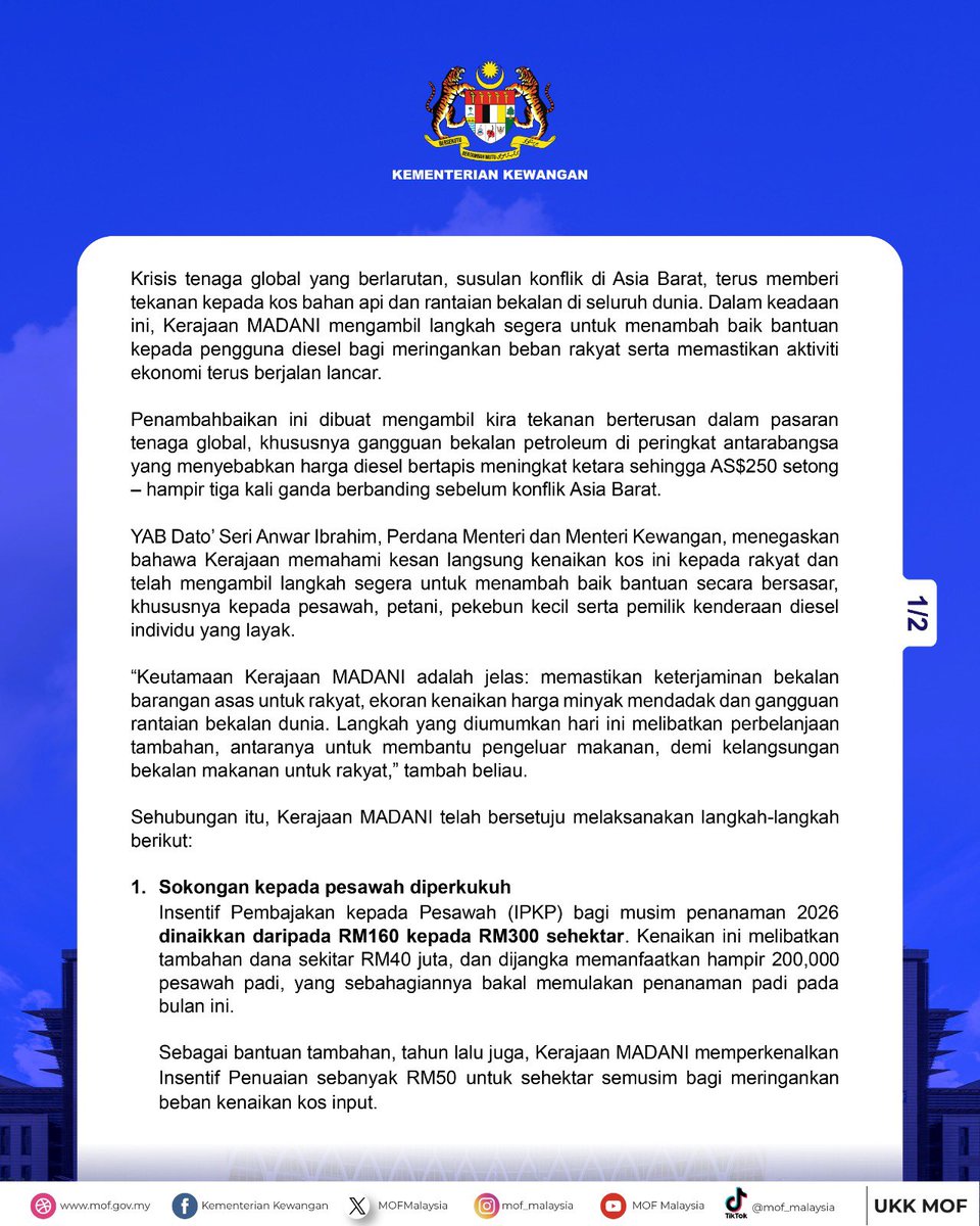 Ministry of Finance🇲🇾 tweet media