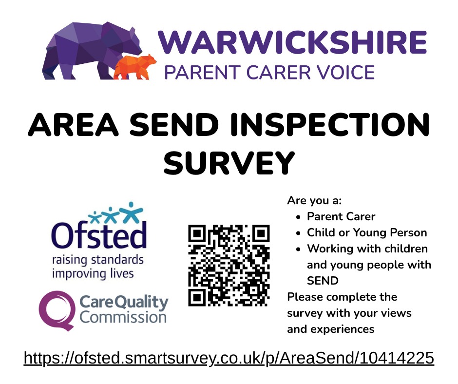 ElissaNoves's tweet image. @Warwickshire_CC has now received the call for its Area SEND inspection by Ofsted and the Care Quality Commission.

They’re asking for feedback from parent carers, children and young people, as well as professionals working with SEND. If you'd like to feedback this is the link to