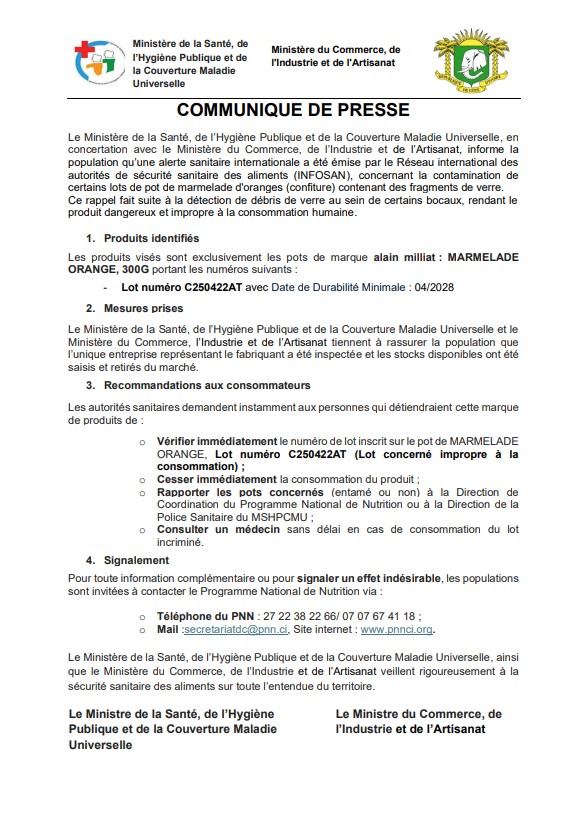 Ministère de la Santé et de l'Hygiène Publique ci tweet media