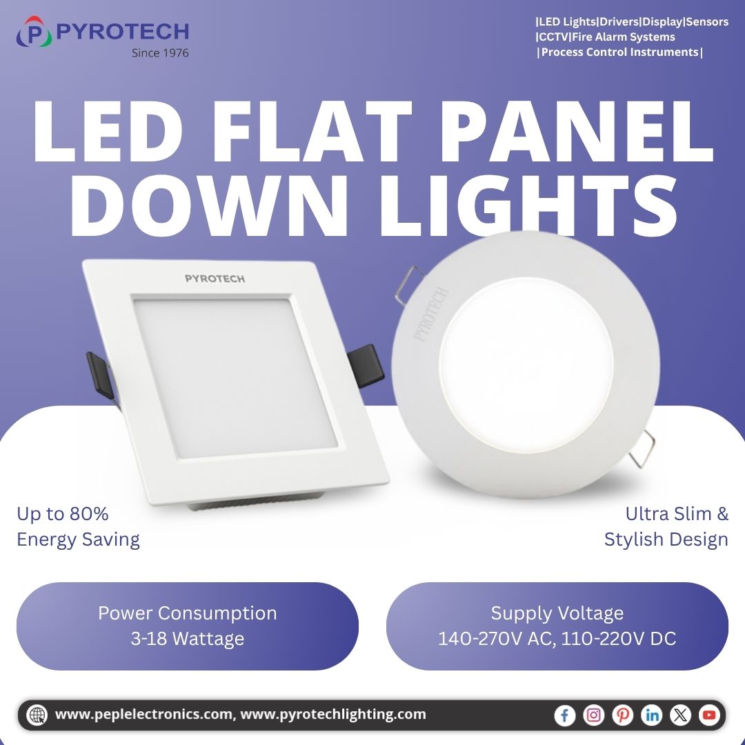 Pyrotechlight's tweet image. The Pyrotech LED Flat Panel Down Lights offer ultra-slim design, energy efficiency, and uniform illumination for modern indoor spaces.

Key Benefits
· Up to 80% energy saving
· Power 3–18W

Applications
· Homes
· Offices

#LEDPanel #Downlight #IndoorLighting