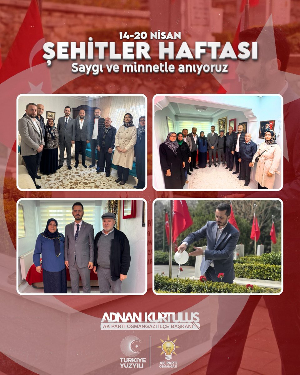 kurtulus_adnan's tweet photo. Vatan toprağını canı pahasına koruyan aziz şehitlerimizi Şehitler Haftası’nda bir kez daha rahmet, minnet ve saygıyla anıyoruz.

Onların emanetine sahip çıkmak, birlik ve beraberliğimizi güçlendirmek en büyük sorumluluğumuzdur. Ruhları şad, mekânları cennet olsun.🇹🇷 #ŞehitlerHaftası