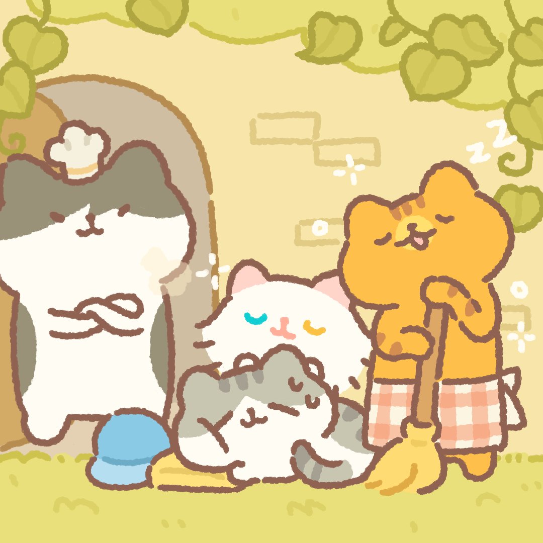 AML_Restaurant's tweet image. Shocking! A mass "strike" has occurred at Animal Restaurant?! 🐈

Now Chef Gumi is the only cat left to face a restaurant full of customers (Chef Gumi sighs.jpg).
Bosses, are your spring afternoons just as drowsy as theirs? 🌸💤
.
.
.
#AnimalRestaurant #SpringVibes #SleepyCats