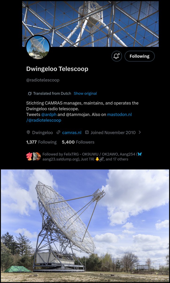 ImNux's tweet image. See Amsat-DL bochum and the dwingeloo station are amateur community darlings. As they have professional gear. Where a lot of amateur stations only pick up deep space transmissions they can demodulate/decode signals. Bochum always is pulling live imgs directly off EPIC ~1m mi away