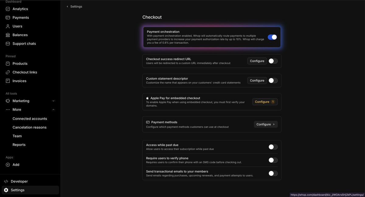 If you use whop to process payments, you can:

- Half your processing fees
- Double your conversion rate
- Increase revenue by 10%

In like less than a minute

1. Processing fee hack

Have a look at the two attached screenshots, both are $99.99 payments

In the first one, I paid