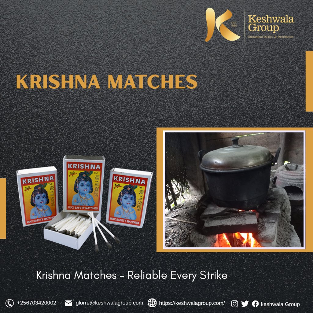 Keshwala_Group's tweet image. Every delicious meal starts with a spark! 
Trust Krishna Matches to get your kitchen going!
Available in supermarkets and retail supermarkets 
#CookingStartsHere #KrishnaMatches #KitchenEssentials #KeshwalaGroup