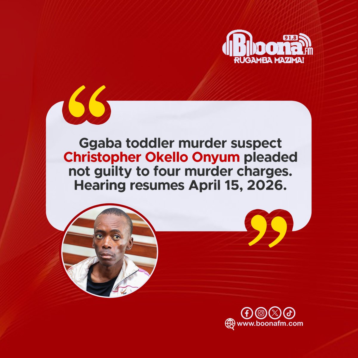 BoonaFm's tweet photo. The Case Resume Tomorrow 15th April 2026.
#BoonaUpdate https://t.co/UBjD49vsqG