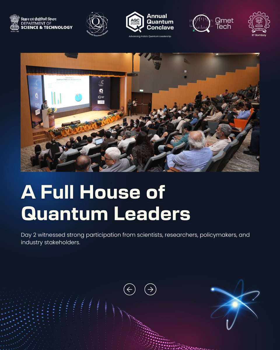 qmet_tech's tweet photo. Day 2 of the Annual Quantum Conclave 2026 at IIT Bombay focused on deep technical engagement and ecosystem progress. https://t.co/7zVc6Zu6Bb