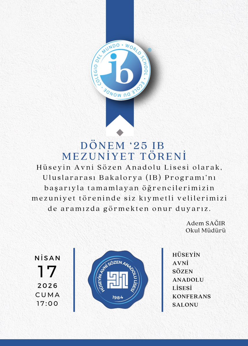 Hüseyin Avni Sözen Anadolu Lisesi tweet media