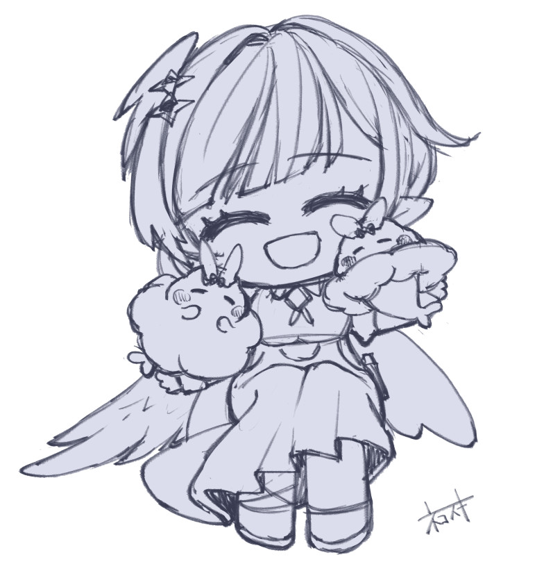 手の調子良くなってきたので今日はディアナちゃんのラフ描いてました！