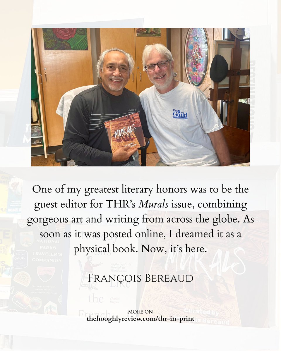 HooghlyReview's tweet photo. The idea of THR in Print has been brewing for a while. Murals is just the beginning.

Prepared for print by US-based Press Pause Press with @FBereaud, Murals is in San Diego bookstores and museum gift shops, and can also be ordered worldwide.

Order here:
https://t.co/2lxKF8o5JZ https://t.co/4MxwVRjcSg
