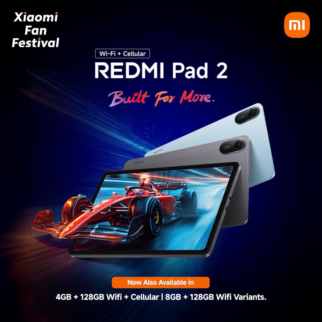 RedmiIndia's tweet image. Discover the new 128GB variants of the #REDMIPad2.

From Wi-Fi to Cellular, Smoother performance and bolder visuals await you with a device that is #BuiltForMore.

Buy Now: bit.ly/REDMIPad2