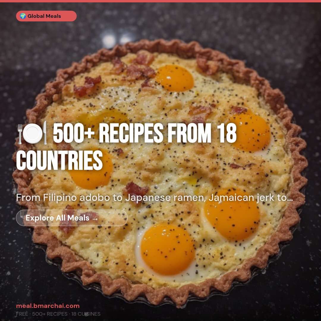 Bmarchai's tweet photo. 🍽️ 500+ Recipes from 18 Countries — All in One Place

From Filipino adobo to Japanese ramen, Jamaican jerk to Greek souvlaki — your global meal planner is here, free.

👉 Explore All Meals →
https://t.co/xvXKqFjk6n

#bmarchai #mealplan #healthyfood #recipe #internationalfood https://t.co/LRZSevQ0xn