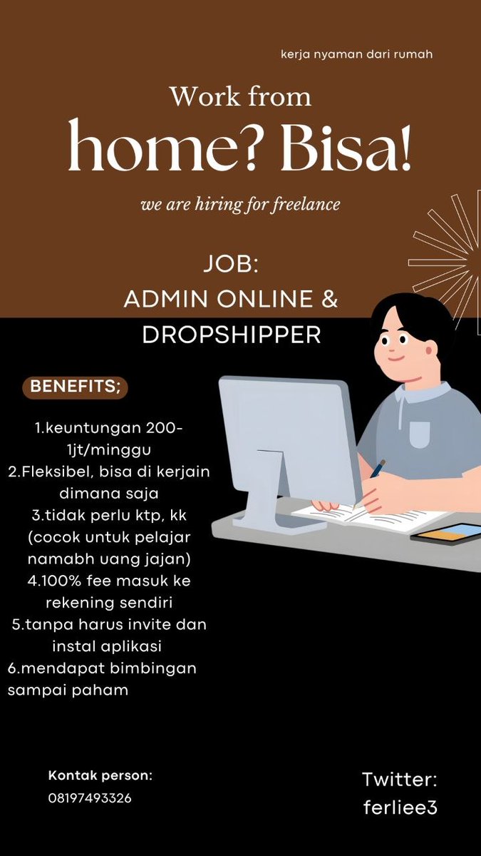 ferliee3's tweet photo. No tipu-tipu yaa, langsung DM aja ❗

#freelance #zonauang #zonaBA https://t.co/uf7E9iwGVo