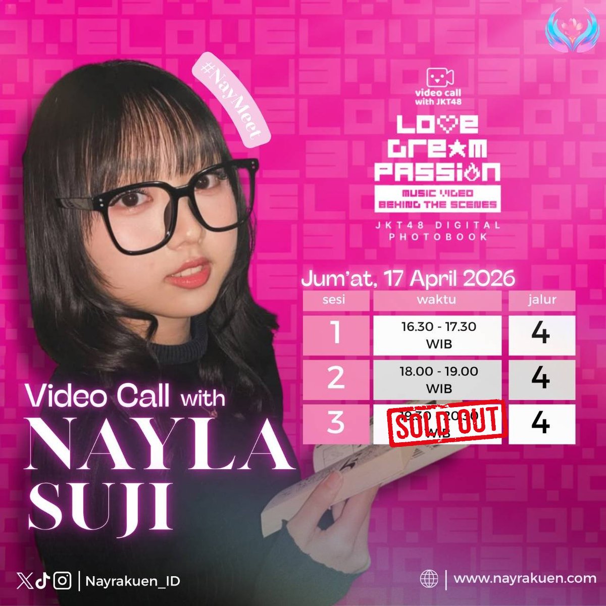 Nayrakuen_ID's tweet image. Yuhuuu!!! 
Sesi 3 Video Call with @SNayla_JKT48  SOLD OUT‼️

Masih ada sesi 1&amp;amp;2 ges. Buruan, katanya mau ketemu Nayla Cantik kan 😆. 
#NayMeet