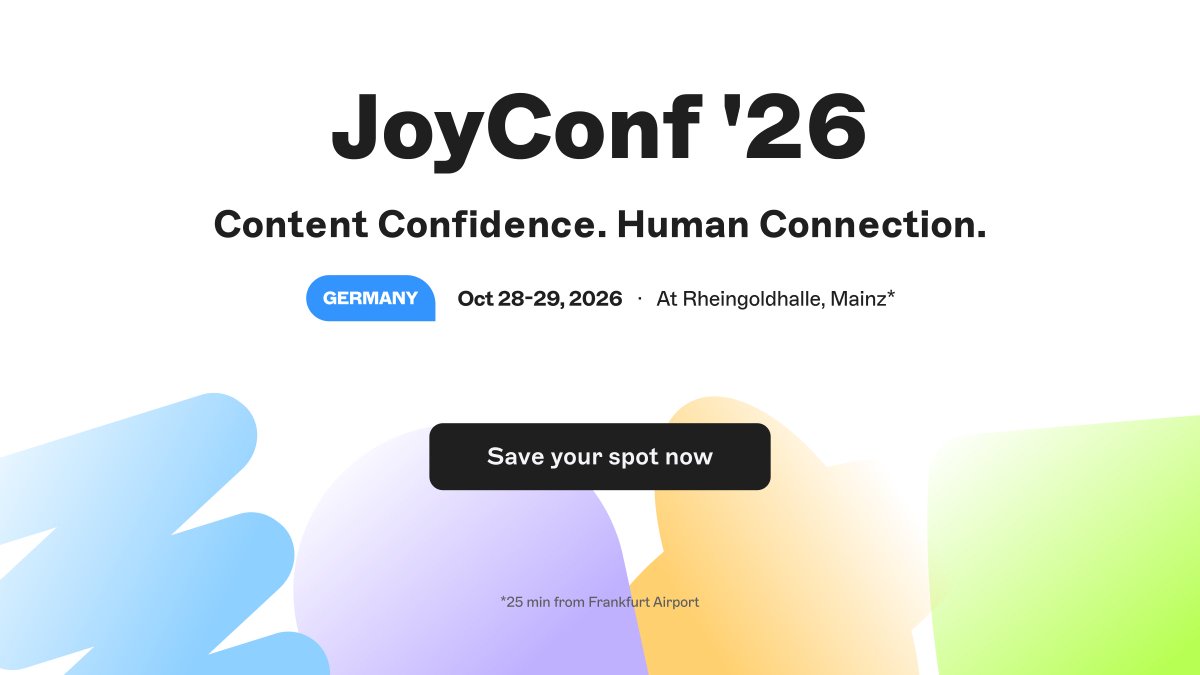 #Content is connection — between brands, devs, and teams.

Join us at #JoyConf2026 to build better experiences, smarter architecture, and stronger partnerships. With a whole lot of joy.😉

📍Mainz, Germany (25 min from Frankfurt Airport)
👉Save your spot: okt.to/BVfmIx
