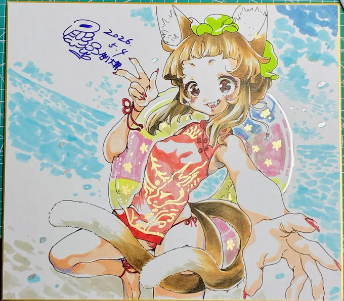 例大祭頒布用の水着橙ちゃん描きました。