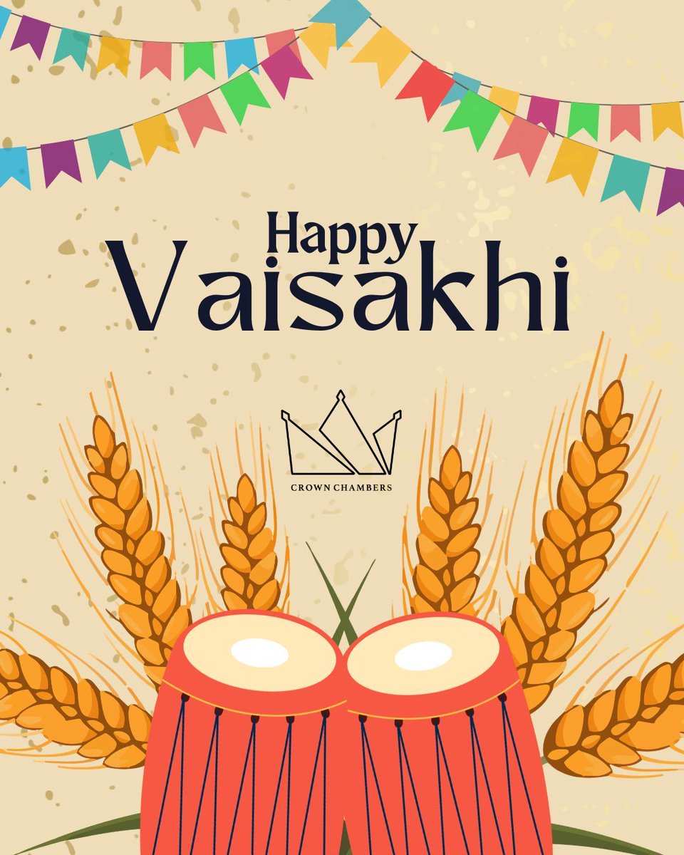 CrownChambers's tweet photo. Wishing all those celebrating a joyful and prosperous Vaisakhi from everyone at Crown Chambers!

#newbeginnings #growth https://t.co/hdJZSfeTgG