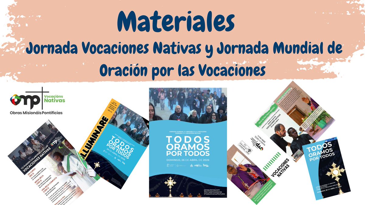 El 26 de abril, domingo "del Buen Pastor", la Iglesia celebra conjuntamente la #JornadaDeVocacionesNativas y #JornadaMundialDeOraciónPorLasVocaciones
Podéis descargar los materiales de #VocacionesNativas▶️vocacionesnativas.es y los de #Vocaciones ▶️conferenciaepiscopal.es/jornada-de-ora…