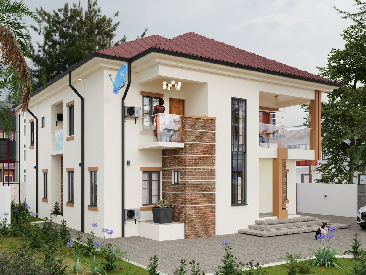 EMI__CONCEPT's tweet image. THREE BEDROOM DUPLEX 

A modern residential design blending sleek white finishes with rustic brick accents and glass balconies.

Designed by @noyefrancis4 
Rendered by me 

📍Akpasha Akaegbe Ugwu, Nkanu West LGA Enugu State, Nigeria. 

#3DSMax #Corona #Architecture