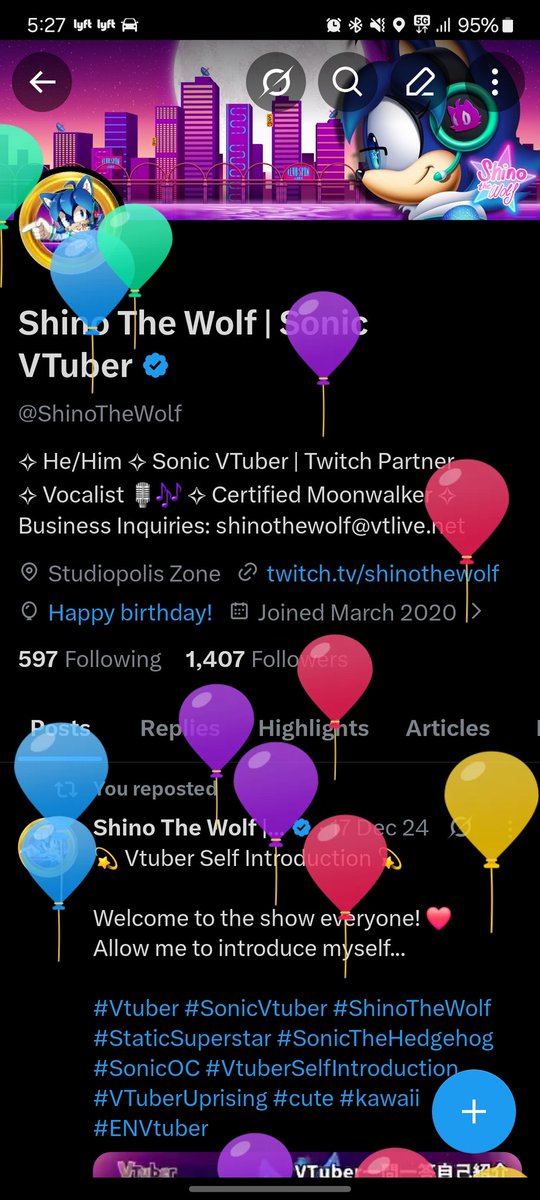 Shino The Wolf | Sonic VTuber tweet media