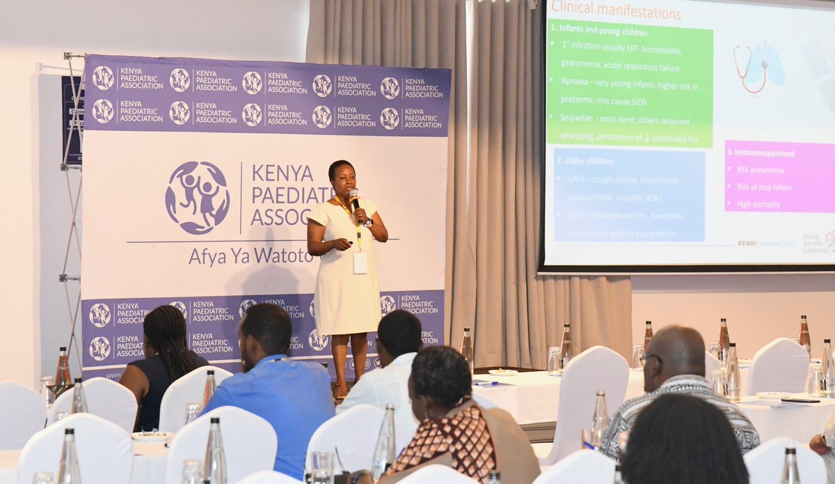 KEMRI_Wellcome's tweet photo. Protecting babies starts before birth, and RSV awareness is key.
Dr Joyce Nyiro unpacked the burden of RSV and how maternal immunization can be a game-changer in preventing severe infant infections. With an RSV vaccine roll-out on the horizon, now is the time to build awareness, trust, and readiness.
#KPASciCon2026 #AfyaYaWatotoWetu @Kenyapaeds