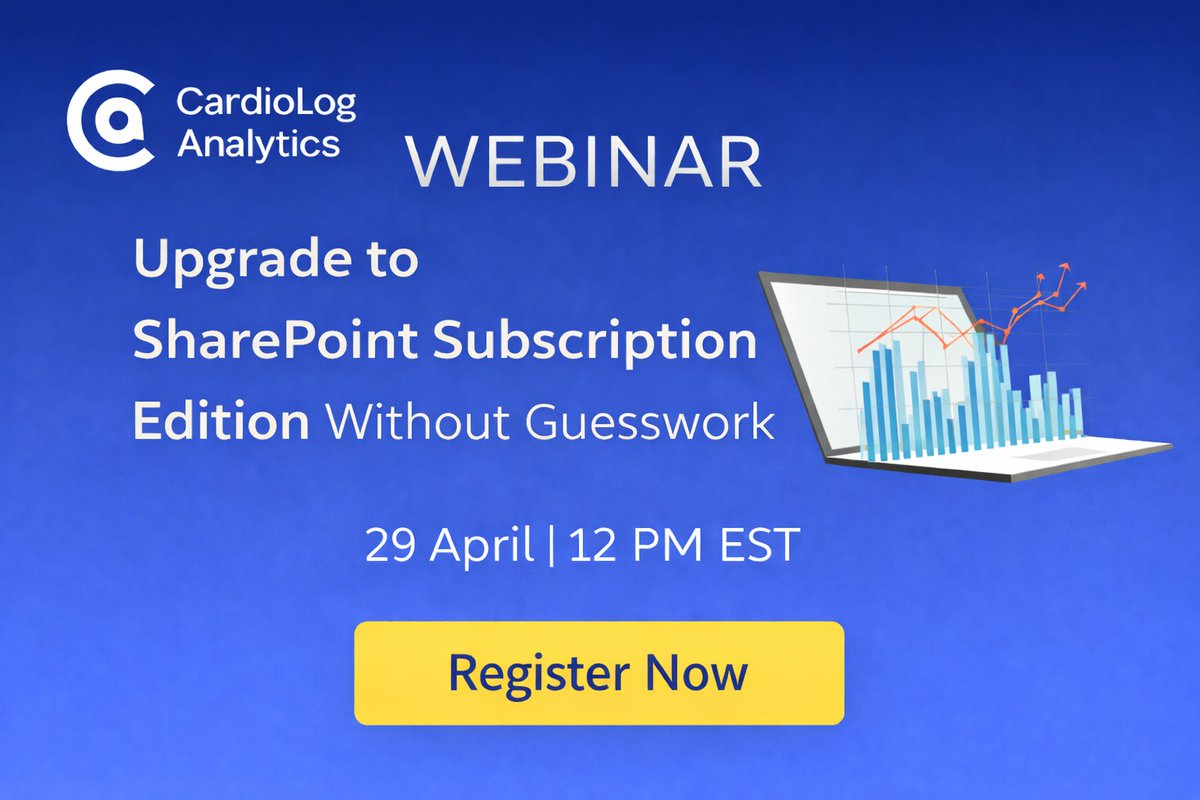 cardiolog's tweet photo. Upgrading to SharePoint Subscription Edition

Do you know what actually needs to move

Join our 30 min webinar and upgrade using real data not guesswork
Save your spot: https://t.co/FncFALL1MG https://t.co/99cCzsyaYn