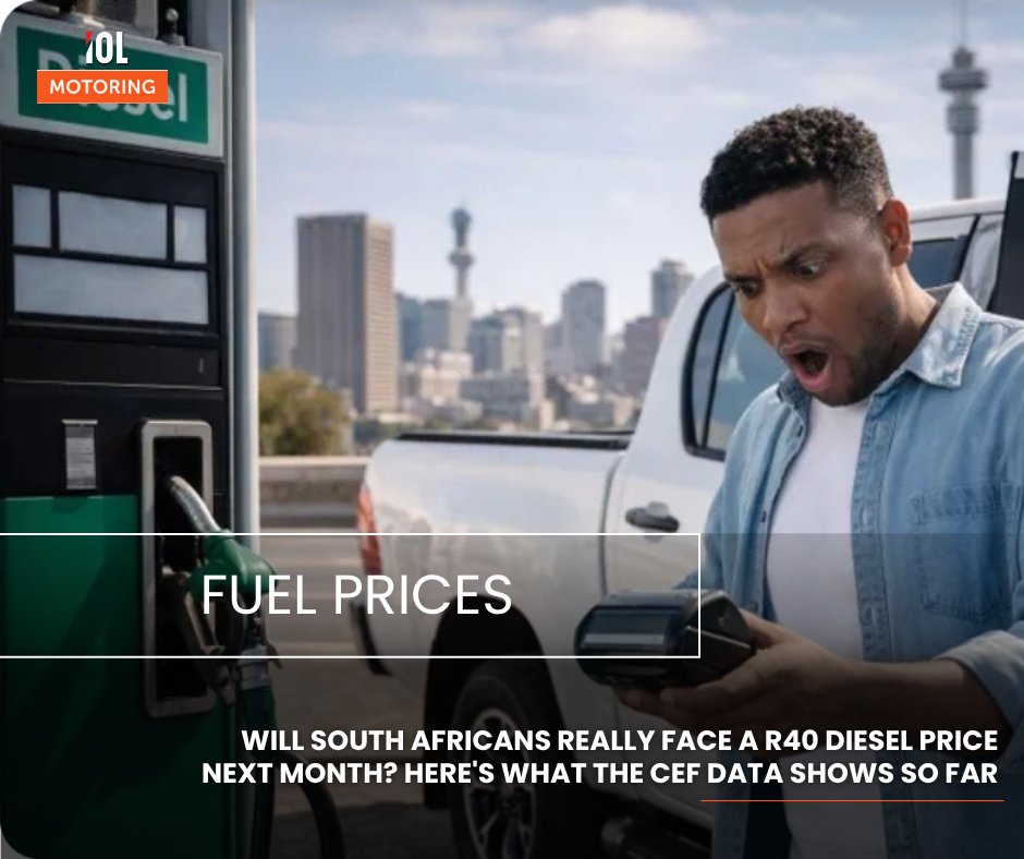 IOLmotoring's tweet image. South Africans are worried about diesel possibly hitting R40 per litre next month — but early CEF data suggests the increase may not be that extreme, though prices are still under pressure.
#motoring #fuel #prices #diesel #increase #CEF #data
Read on tinyurl.com/ynzj66pd