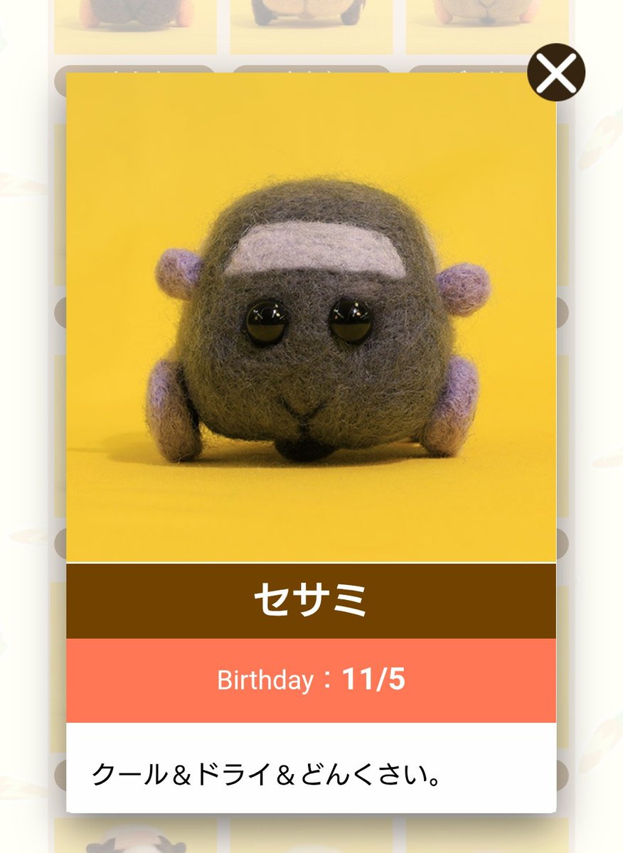 一番のお気に入りの紹介文は「セサミ」の「クール＆ドライ＆どんくさい。」
