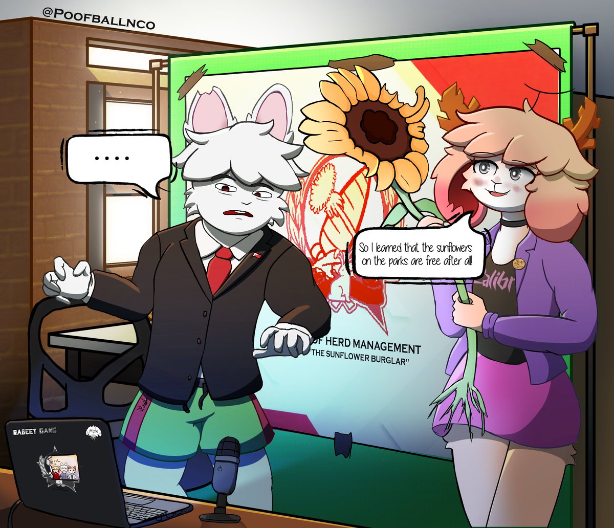 Poofballnco's tweet image. Another lore art featuring Bella and a new character, Leon!

May the poof be with you, and hopefully you like my more oc related art &amp;lt;3