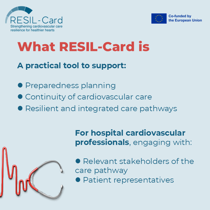 WeCareAboutHea1's tweet image. 🗓️One month since the #RESILCard launch.
📢 Encouraging strengthening of #CardiovascularCare #Preparedness for crises.

💬Now keen to hear from the community.
🛡️How resilient is your care pathway today? Have you explored or implemented the tool?

Not yet?👉tinyurl.com/4xfcztbb