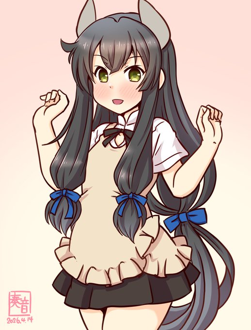 「アイスクリーム、食べる?
 作ったの♪ 溶けちゃうから、早く…食べてね?」

#艦これ版真剣お絵描き60分一本勝負_20260414
#伊47 

※遅刻+20分 