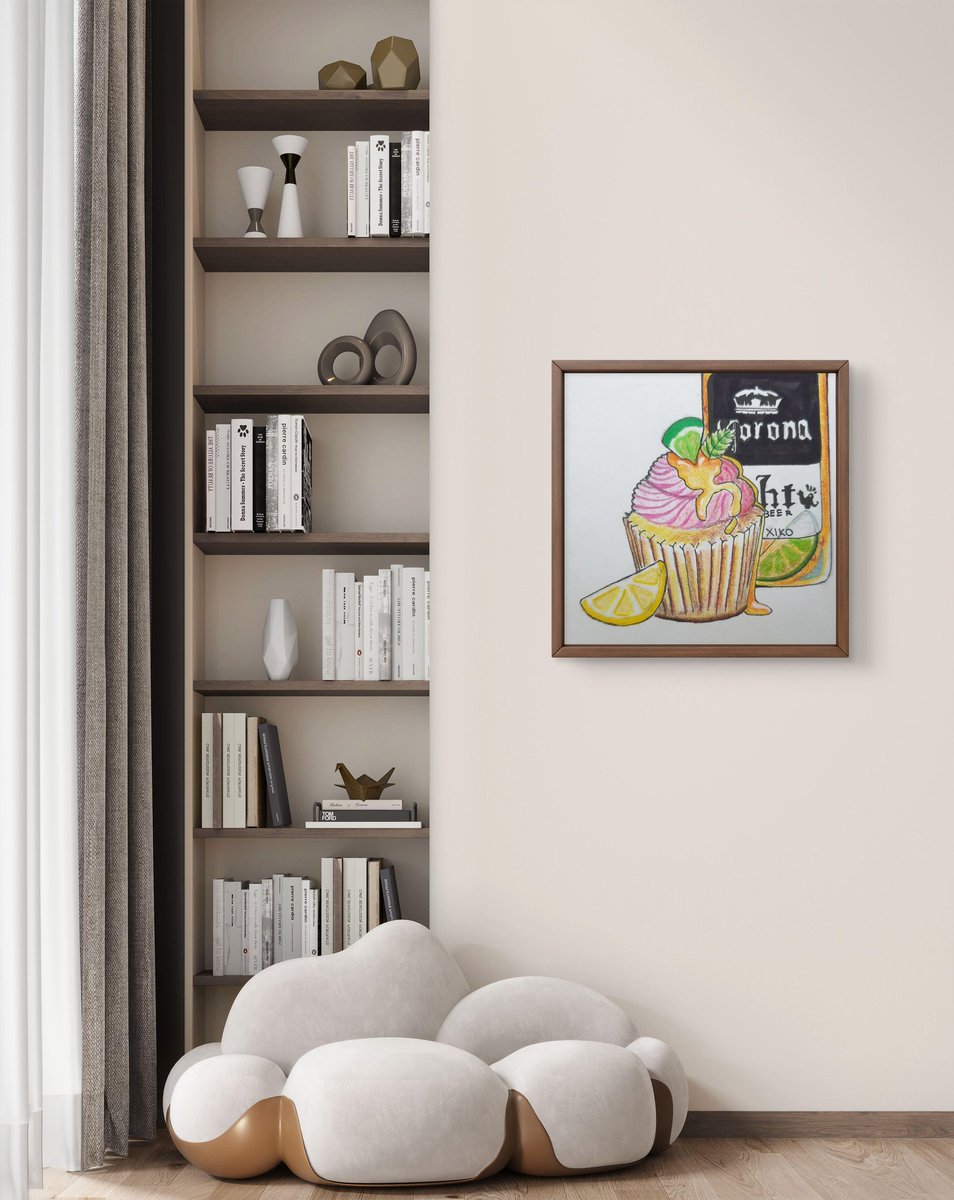 ReaBellum's tweet image. 🍹🧁 Sweet meets bold 🧁🍹  
Cupcake swirls, citrus vibes, and a touch of golden drizzle — paired with a classic twist. 🎨✨  
Art that blends dessert and drink into one playful creation.  

#cupcakeart #dessertillustration #creativejourney #artlovers #sweetmoments