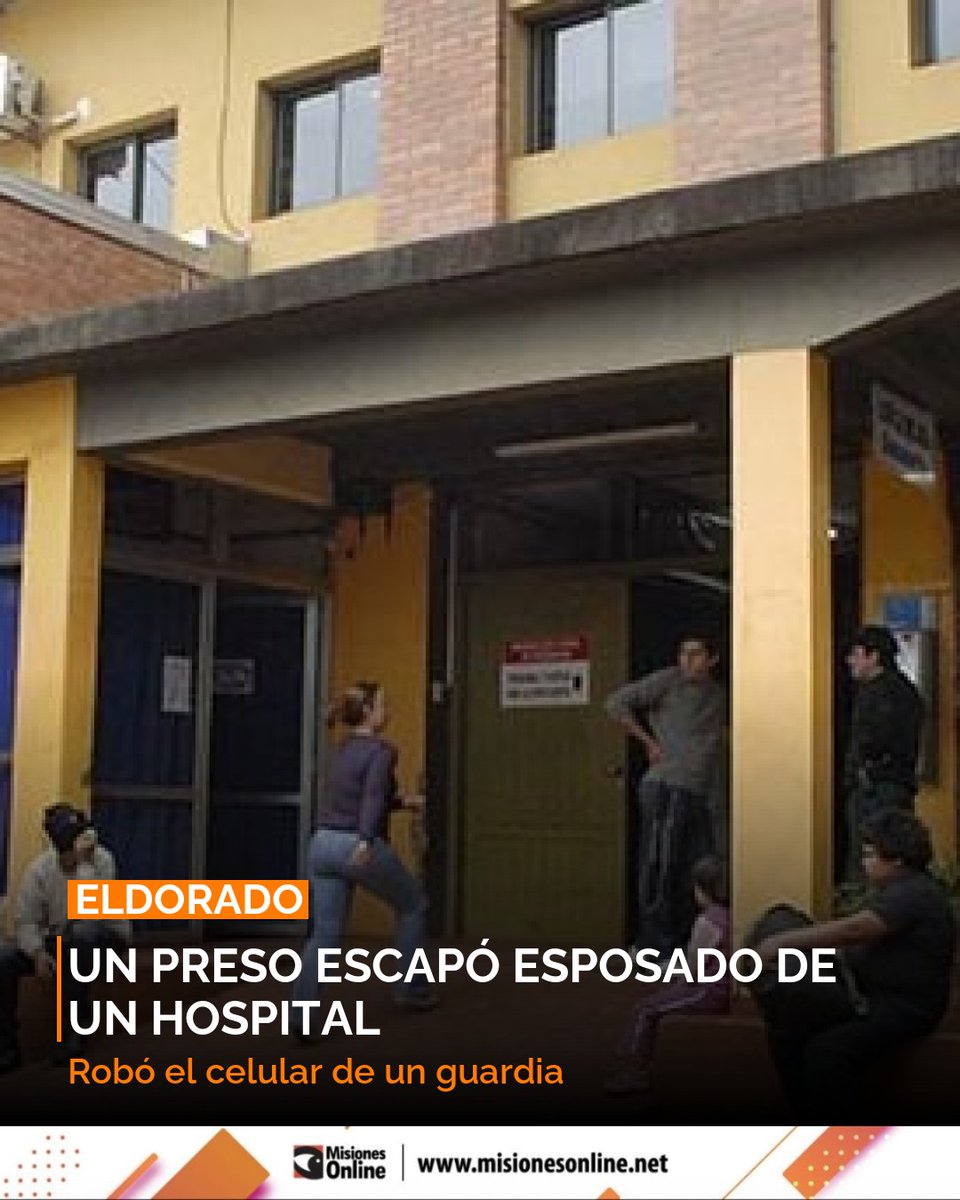 misionesonline's tweet image. Preso escapó esposado de un hospital en Eldorado y robó un celular. 🚨 La Policía busca al fugitivo.
misionesonline.net/2026/04/14/pre…
#Eldorado #Escape #Policial