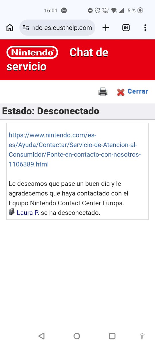 AndreuCalaf's tweet photo. @NintendoES 
Algún trabajador HUMANO que me pueda atender? por correo
<Incidencia suscripción online grupo familiar.>
Los bots (con nombre de persona 🔎⚖️🚩) me redirigen al paso uno en bucle sin asistirme y cierran el ticket AUTOMÁTICAMENTE. https://t.co/AJ2ERpuAim