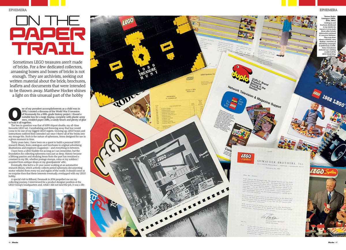 blocksmagazine's tweet image. A Blocks Issue 138 exclusive! Grab your copy of our latest mag from BlocksMag.com to learn more about Matthew Hocker's collection of #LEGO ephemera: paper advertisements, brochures, employee magazines, diagrams, illustrations ... a different side to the #hobby!

#AFOL