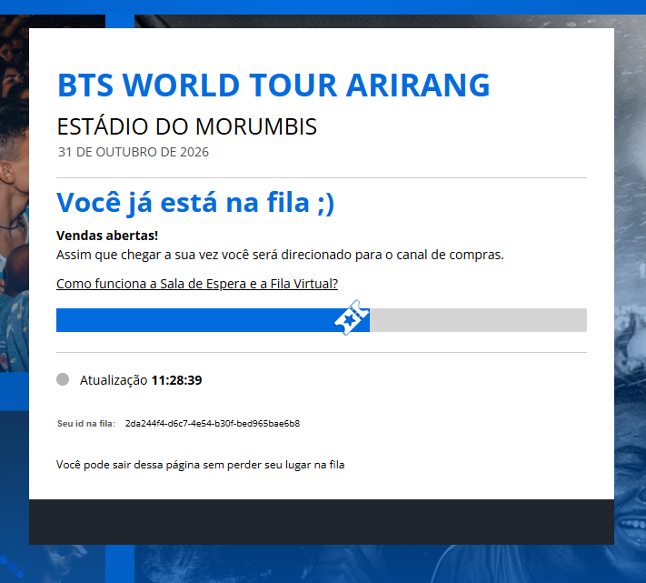 luisaandradeds's tweet photo. @BotDeIngresso quase consegui mano, mas acabou MUITO rápid q issooooo 😭 eu tento n criar expectativa, achei q dessa vez ia mas pqp como esgota tão rapido, entrei no momento q divuglaram https://t.co/MG51hZ2B22