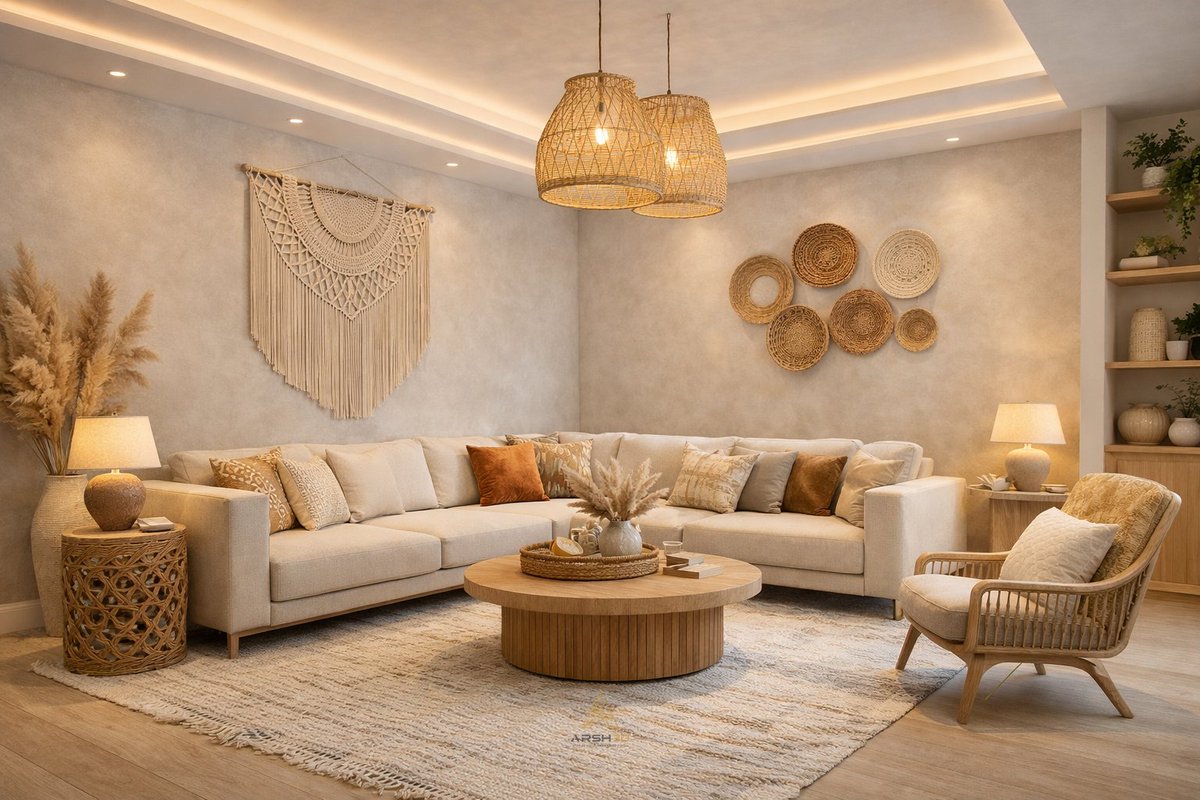 arshadsaifi607's tweet image. Modern Boho Vibes. 🌿✨

Exploring organic textures and warm ambient lighting in this Living Room visualization. Created with #3dsMax.

Which detail caught your eye? 👇

#archviz #interiordesign #3drender #cgi #bohohome #arsh3d
