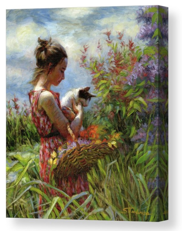 SHendersonArt's tweet image. The country garden is filled with many treasures, some of which purr.

Garden Gatherings canvas print -- link to purchase is in the replies.

#garden #flowers #cat