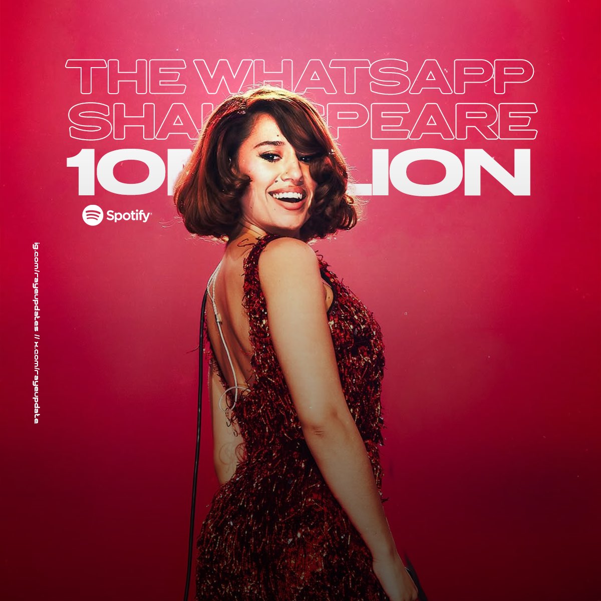 RayeUpdate's tweet image. “The WhatsApp Shakespeare.” has surpassed 10 million streams on Spotify.

— It’s the 6th song from “THIS MUSIC MAY CONTAIN HOPE.” to reach this milestone.