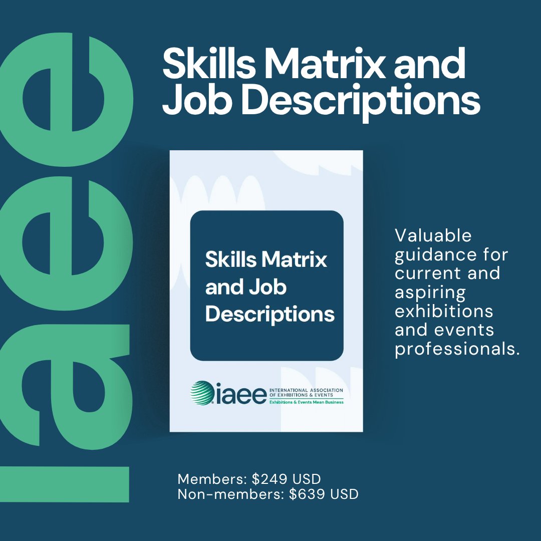 IAEE_HQ's tweet image. 🌟 Get your hands on the Skills Matrix today! This resource highlights key competencies needed in the events industry. Enhance your career with this invaluable guide! Members: $249 USD | Non-members: $639 USD🌟 tinyurl.com/44mvffdk
#iaee #SkillsMatrix #CareerDevelopment