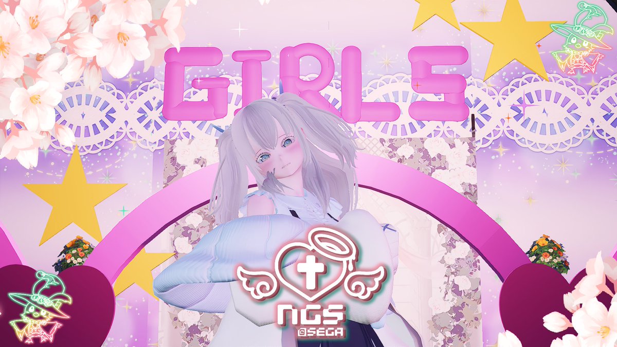 今回はあるぞメンテSS～
自分のCSできてたTGC風ステージを背景に撮ってみました！
こんな可愛いものを作ってくれてフレさんありがと♥

あ、こっそりWa始めました。ホットマルメロパリィと武器アクションをずっと間違えて使ってました。楽しかったです。

 #メンテの日なのでssを貼る #りずむロゴ