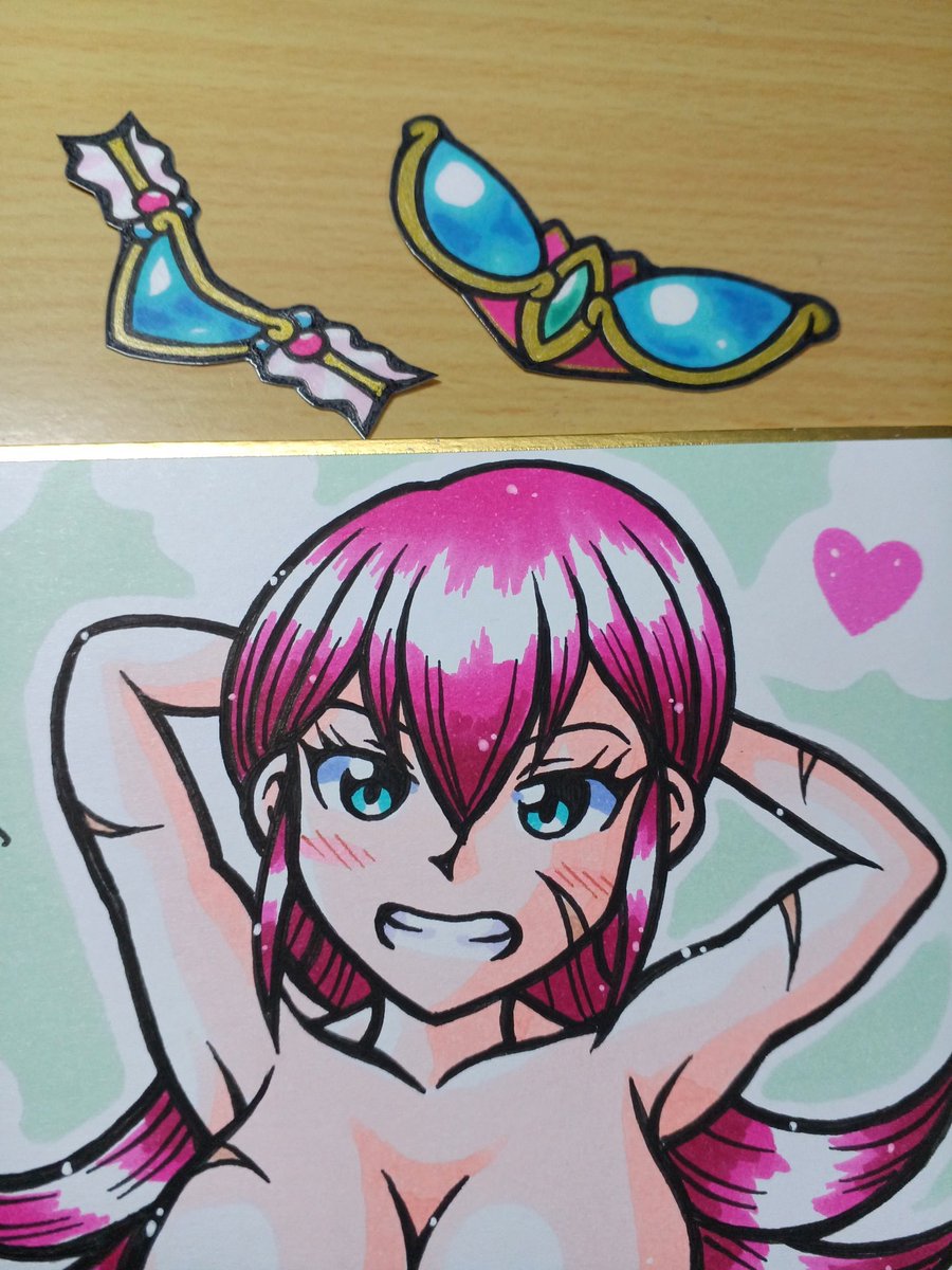 oekaki55baraka's tweet image. ミニ色紙にビキニアーマーのお姉さんを描きました(^o^)

キャストオフ！

#イラスト
#Illustrator