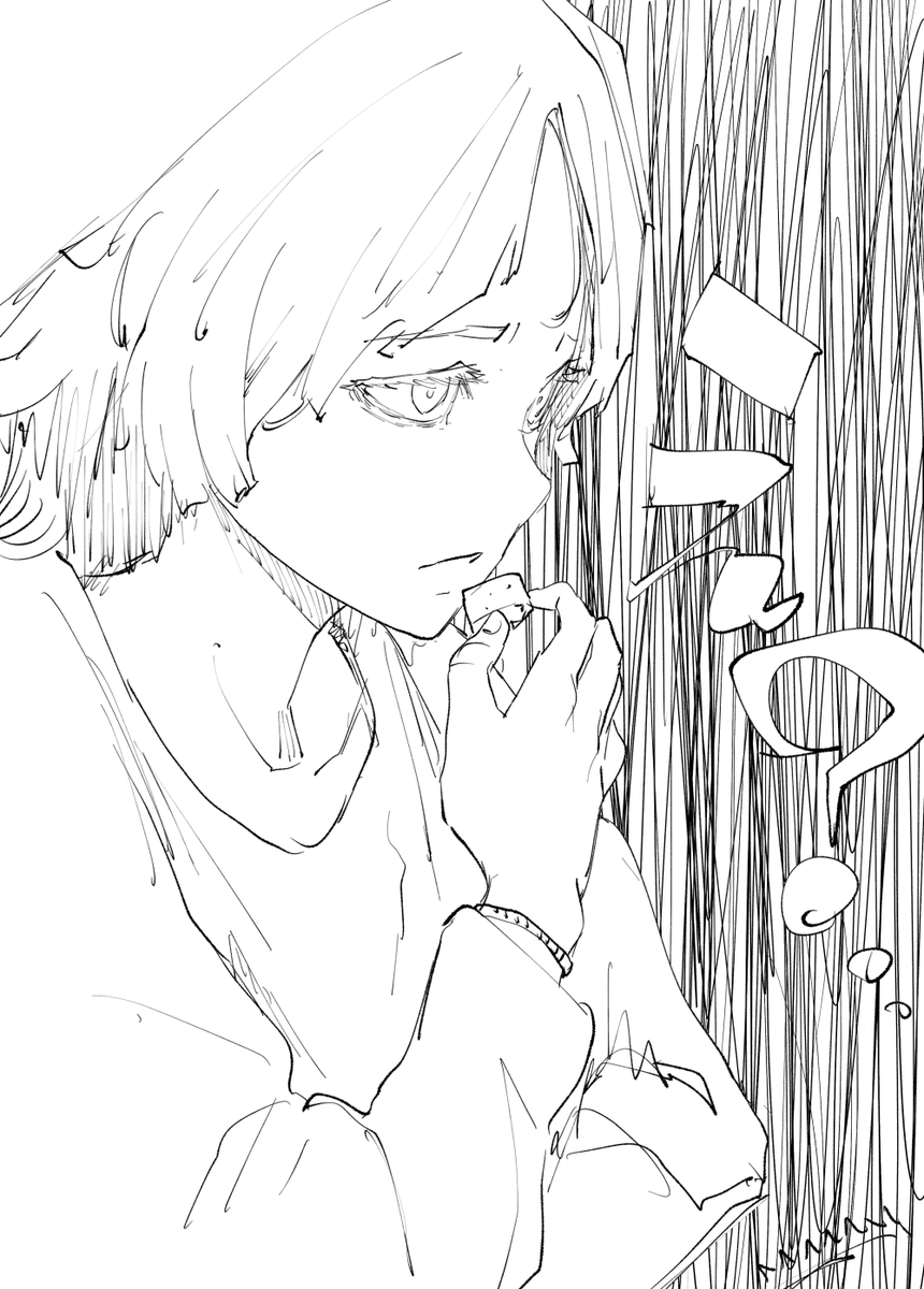 fuluyano's tweet photo. ブランクが進行しますと、一見準備体操的なブランク埋めに良さそうなこうした手を動かすだけのラクガキこそ描けなくなっちゃったりするのです😑 https://t.co/PwFj92oeGn