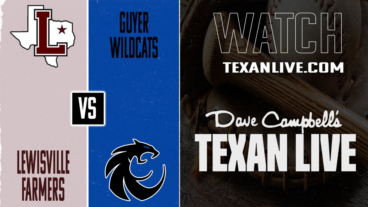 ChampionSports's tweet photo. Week 6 of the district season starts tonight as @Baseball_Farmer takes on #16 @Guyer_Baseball! If you can't be there, watch with us on @dctf!

⚾️5-6A
⏰7pm
📍The Ballpark at Guyer
🎙️@CoachLinnCMS &amp; Natalia Castillo
📺 https://t.co/XVQC6SEaFH https://t.co/orrlkFnMsD