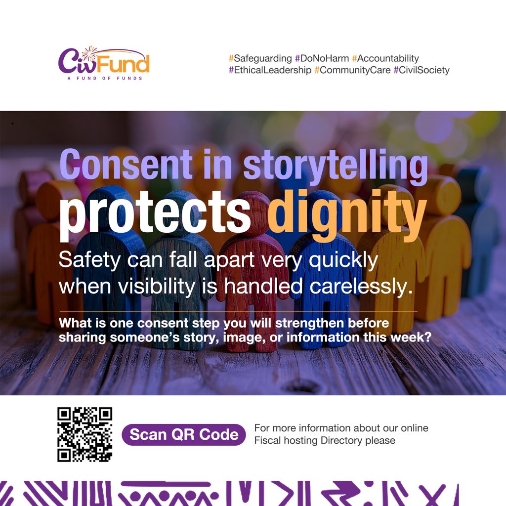 CivFund_'s tweet photo. ✍🏾Consent in storytelling protects dignity.

What is one consent step you will strengthen this week before sharing someone’s story?

ℹ️https://t.co/JTN60T3F9W

#CivFund #AfroFeministFunding https://t.co/stSGnYVPi2